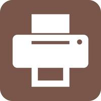 Printer III Glyph Round Background Icon vector