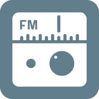 FM Radio Glyph Round Background Icon vector