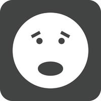 Scared Glyph Round Background Icon vector