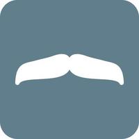 Moustache II Glyph Round Background Icon vector