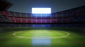 calcio stadio a notte. un immaginario stadio è modellato e reso, 3d interpretazione video