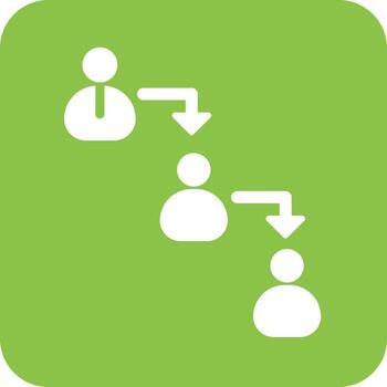 Chain of Command Glyph Round Background Icon vector