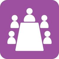 Conference Glyph Round Background Icon vector
