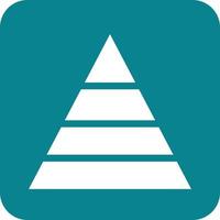 Pyramid Graph Glyph Round Background Icon vector
