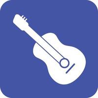 Guitar Glyph Round Background Icon vector