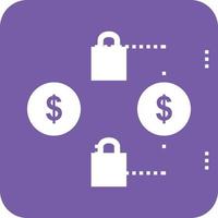 Secure Transactions Glyph Round Background Icon vector