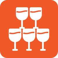 Goblets Glyph Round Background Icon vector