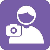 Taking picture Glyph Round Background Icon vector