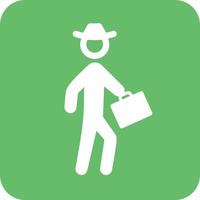 Elegant Man Glyph Round Background Icon vector