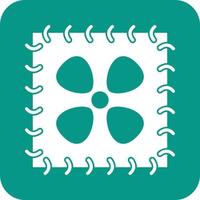 Embroidered Pattern Glyph Round Background Icon vector