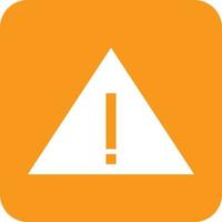 Warning Glyph Round Background Icon vector