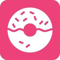 Cream Doughnut Glyph Round Background Icon vector