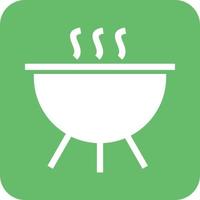 Cooking Pot Glyph Round Background Icon vector