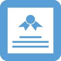 Certificate Glyph Round Background Icon vector
