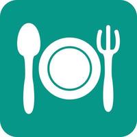 Dinner I Glyph Round Background Icon vector