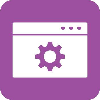 Web Optimization Glyph Round Background Icon vector