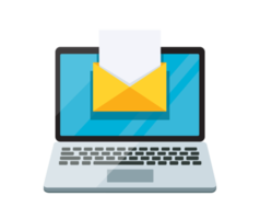 ordinateur portable avec notification par e-mail png