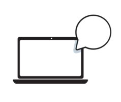 Laptop-Computer mit Bubble-Chat png