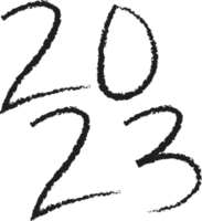 2023 contento nuovo anno numerico. grunge pennellata testo png