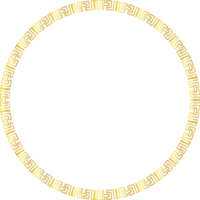 Gold Gradient Traditional Circle Chinese Ornament Frame png