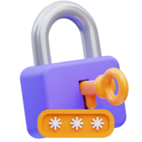 3d rendering of double access cyber security icon illustration png