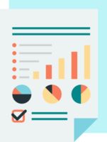 Reports and statistics illustration in minimal style png