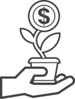 money tree illustration in minimal style png