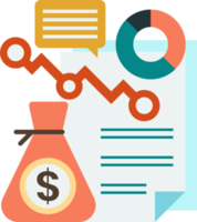 Reports and statistics illustration in minimal style png