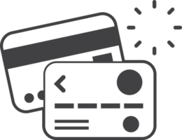 cartes de crédit et illustration de magasinage en ligne dans un style minimal png