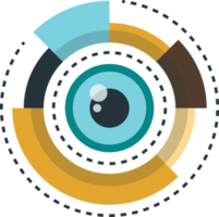 electronic eyeball illustration in minimal style png