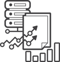 computer server and report illustration in minimal style png