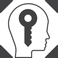 head and key illustration in minimal style png