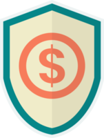 shield and money illustration in minimal style png