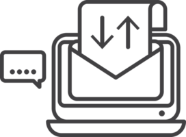 envío de documentos por ilustración de computadora portátil en estilo minimalista png