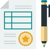 diploma and pen illustration in minimal style png