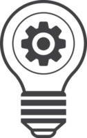 light bulbs and cogs illustration in minimal style png