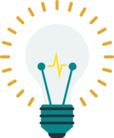 light bulbs and ideas illustration in minimal style png