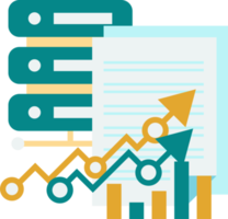 computer server and report illustration in minimal style png