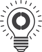 light bulb and brain illustration in minimal style png