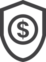 shield and money illustration in minimal style png