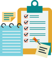 Documents and checklists illustration in minimal style png