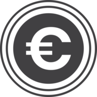 ilustração de moeda de euro em estilo minimalista png