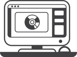 computer and web page window illustration in minimal style png