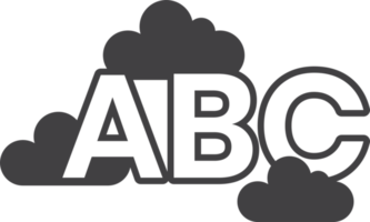 buchstaben abc schweben in der wolkenillustration im minimalen stil png