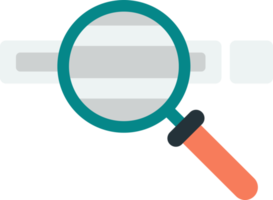 Search bar and magnifying glass illustration in minimal style png