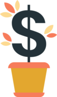 money tree illustration in minimal style png