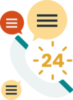 24 hour call center illustration in minimal style png
