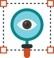 magnifying glass and eyeball illustration in minimal style png