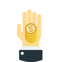 hand and money illustration in minimal style png