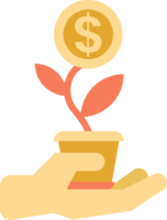 ilustración de árbol de dinero en estilo minimalista png